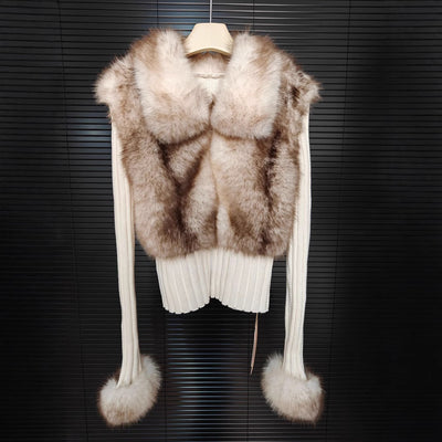 Suéter Slim Fit Ecológico con Patchwork de Lana y Detalles de Piel - Colección Invierno - Image 3