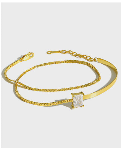 Pulsera de Plata Esterlina S925 con Diamantes - Diseño Doble Capa Elegante para Mujer - Image 7