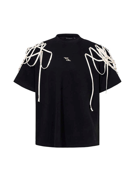 Camiseta Manga Corta con Hombrera Acolchada y Detalle de Cinta - Image 6