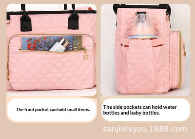 Mochila Bolso Cambiador Bebé Impermeable Capacidad Grande Diseño Cuadrado - Image 28