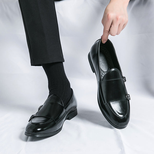 Zapatos de Cuero para Hombre Otoño con Doble Hebilla