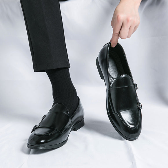 Zapatos de Cuero para Hombre Otoño con Doble Hebilla