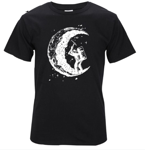 Playera Casual Hombre Estampado Luna - Cómoda y Versátil