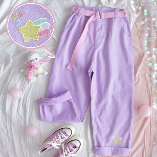 Pantalones Anchos Morado para Niña - Estilo Moderno y Cómodo