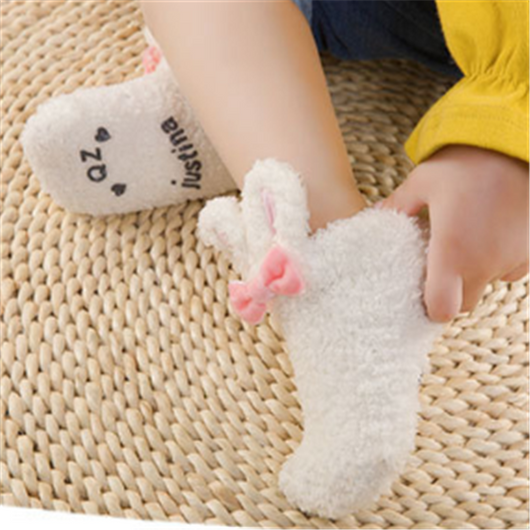 Calcetines de Bebé Niña Coral Fleece Suave con Diseño de Conejito - Image 5