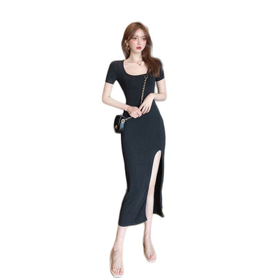 Vestido Largo Elegante para Mujer con Hombro Cuadrado y Abertura Lateral - Image 3