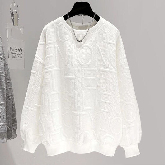 Remera Oversized con Letras 3D - Manga Larga Unisex