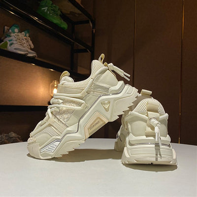 Zapatos Deportivos Papá con Suela Gruesa de Cuero