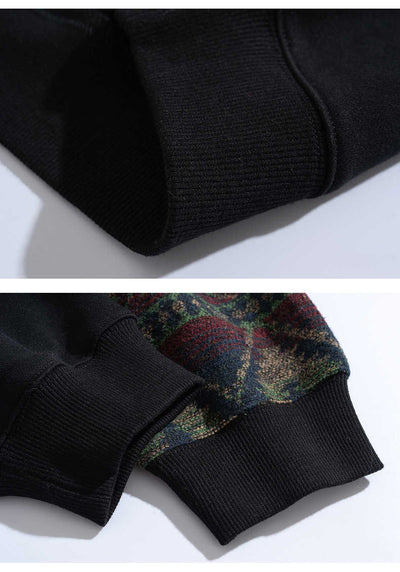 Suéter Holgado Étnico para Hombre con Paneles y Cuello Redondo - Image 10