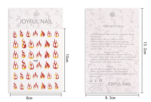 Adhesivo Decorativo para Uñas con Diseños Flama y Patrones - Image 9