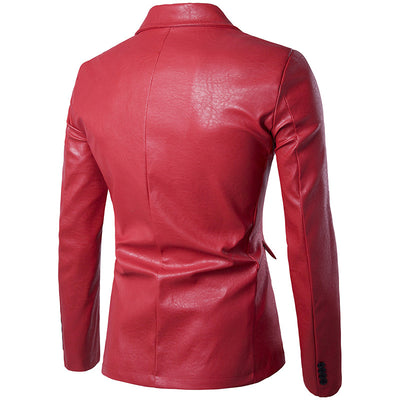 Blazer Ejecutivo de Cuero PU con Botón Simple - Image 15