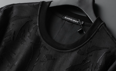 Suéter Cuello Redondo Manga Larga para Hombre Negro - Image 13