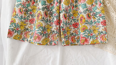 Pantalones anchos con protección solar y estampado floral para niñas - Image 14