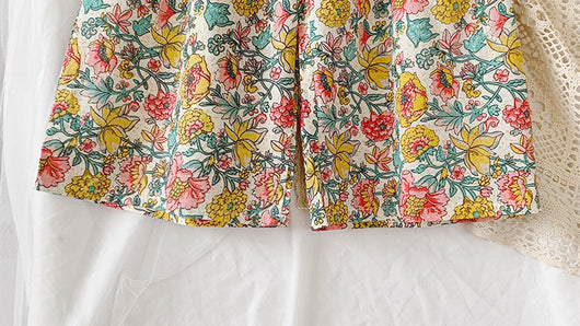 Pantalones anchos con protección solar y estampado floral para niñas - Image 14