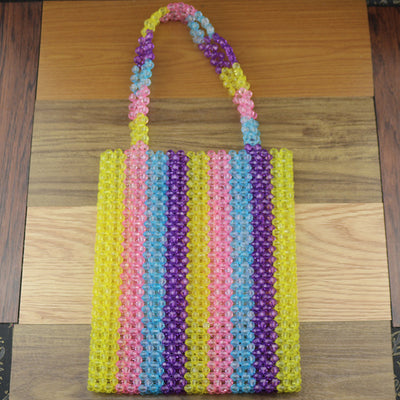 Bolsa Tejida con Patrones de Puzzle y Cuentas Decorativas - Image 27