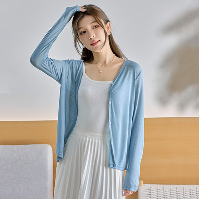 Cardigan de Protección Solar en Tencel Lyocell con Seda de Hielo para Mujer - Image 10
