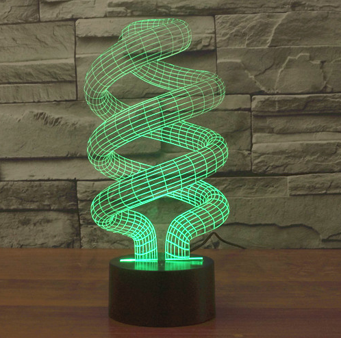 Lámpara 3D Espiral de Ahorro Energético - Luz Nocturna Romántica y Creativa - Image 7