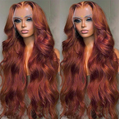 Peluca Frontal de Encaje Rojo Ondas Grandes Cabello Largo - Image 2