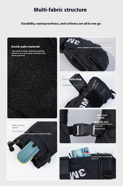 Guantes de Esquí Kevlar Tres Dedos Impermeables y Resistentes - Image 23
