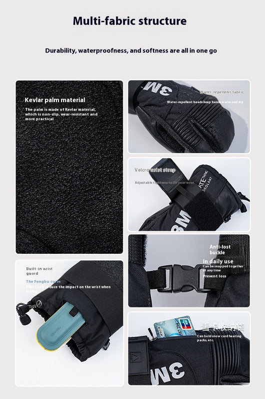 Guantes de Esquí Kevlar Tres Dedos Impermeables y Resistentes - Image 23