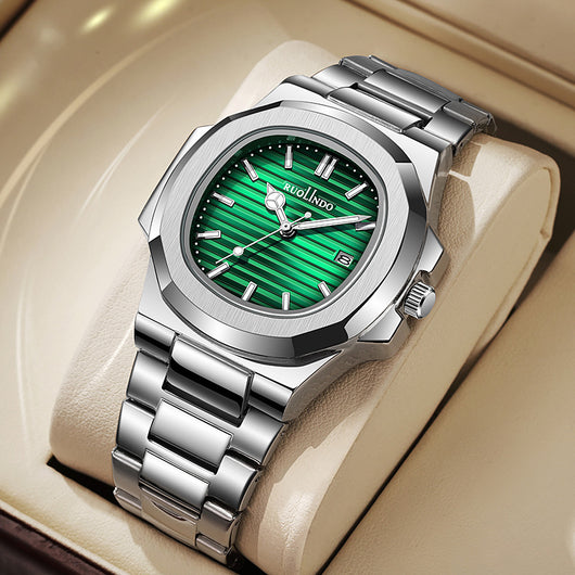 Reloj de Hombre Acero Inoxidable Doble Calendario con Esfera Luminosa - Image 21