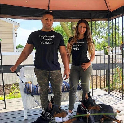 Camisetas para Parejas Novio Novia Comprometidos - Image 2