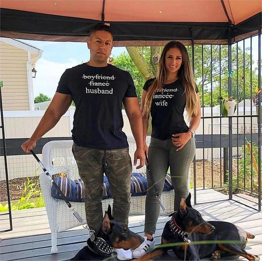 Camisetas para Parejas Novio Novia Comprometidos - Image 2