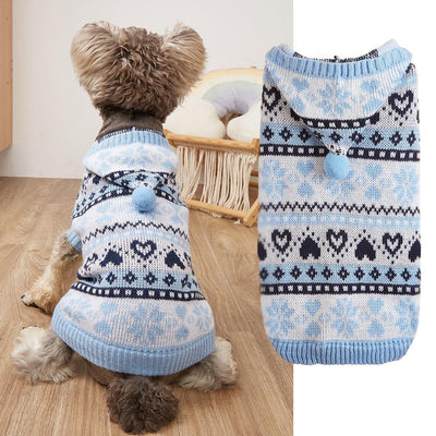 Suéter Térmico para Perro Pequeño - Diseño de Copos de Nieve y Rayas - Image 7
