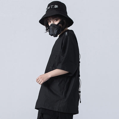 Playera Cargo Suelta Estilo Oscuro para Parejas - Tendencia Urbana con Bolsillos - Image 9