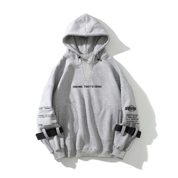 Sudadera Holgada con Capucha y Bordado de Letras