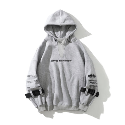 Sudadera Holgada con Capucha y Bordado de Letras - Image 2