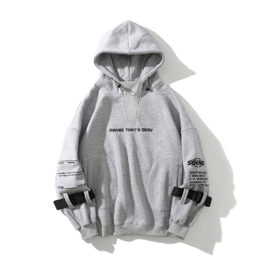 Sudadera Holgada con Capucha y Bordado de Letras - Image 2
