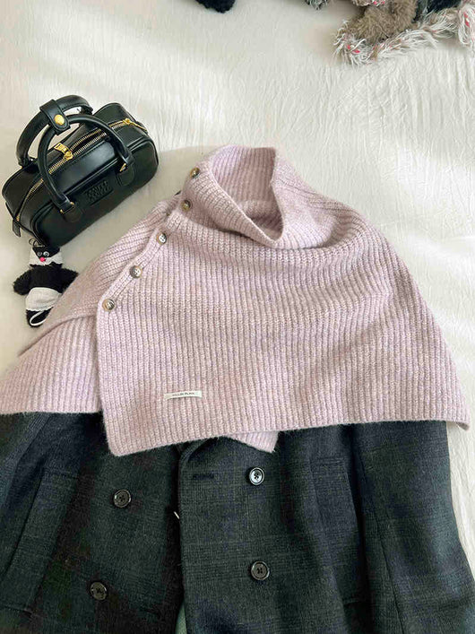 Capa Tejida de Lana con Cuello Alto Abrigador - Image 9