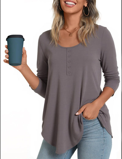 Blusa Larga de Manga Larga Cintura Alta para Otoño - Image 9