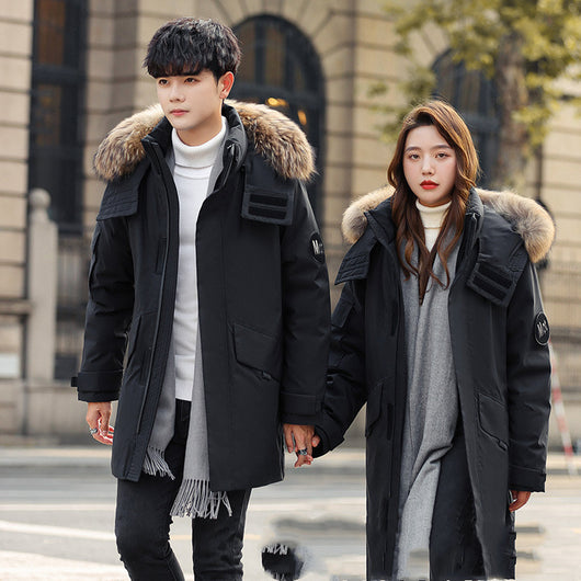 Chaqueta Acolchada de Plumón para Parejas - Corte Medio Invierno - Image 8