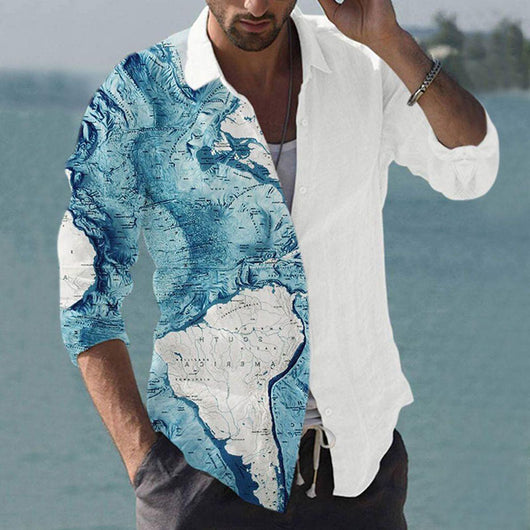 Camisa Manga Larga Slim Fit Estampada para Hombre - Image 10