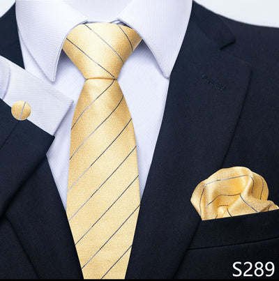 Conjunto Completo de Accesorios Ejecutivos: Corbata, Pañuelo y Gemelos Formales - Image 32