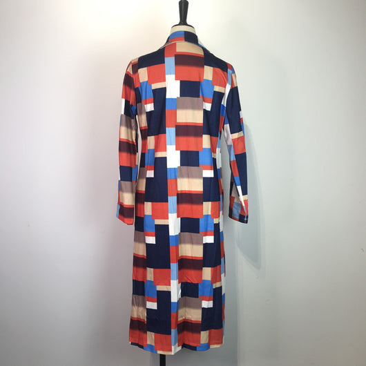Abrigo de Lana Multicolor con Solapa Elegante para Mujer - Image 12