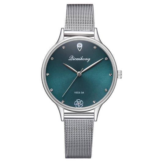 Reloj de Pulsera Verde con Escala de Diamantes - Cuarzo de Diseño Premium - Image 7