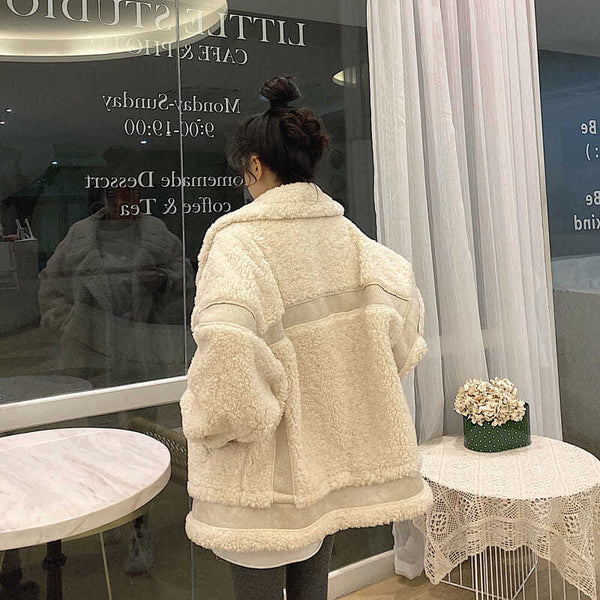 Abrigo de Mujer Versátil con Forro de Peluche Grueso
