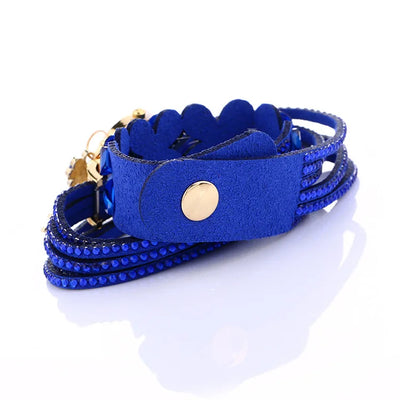 Reloj Pulsera de Cristal y Strass Dorado - Image 9