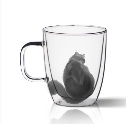 Taza Térmica de Vidrio Soplado con Diseño de Gato - Doble Aislamiento - Image 18