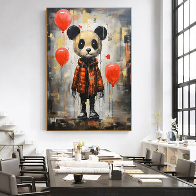 Cuadro Panda Graffiti Arte Óleo Pintado a Mano para Habitación Infantil - Image 4