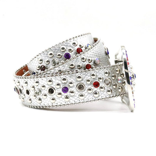 Cinturón de Cuero para Hombre con Diseño de Serpiente y Cristales Brillantes Hecho a Mano - Image 6