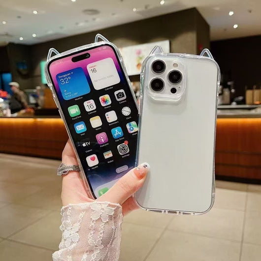Funda Transparente con Orejas de Gato para Teléfono - Image 6