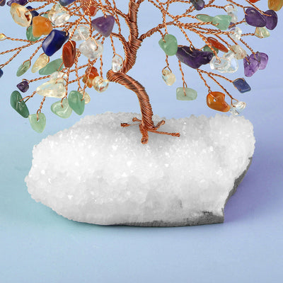 Árbol de Cristal Blanco Miniatura con Base de Grava - Adorno Decorativo - Image 4