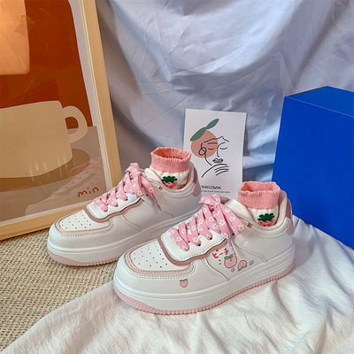 Tenis de Goma Cómodos con Diseño de Corazón Melocotón para Niña - Image 5