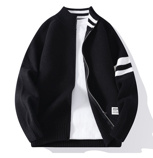 Chaqueta Térmica Tejida para Hombre con Cuello Mock y Mangas Largas - Image 19