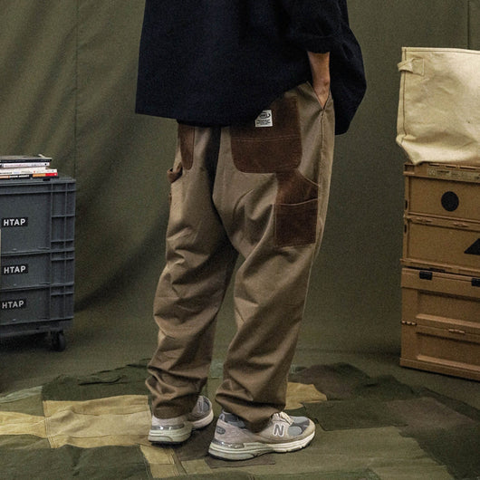 Pantalones Hombre Cintura Alta Pierna Ancha con Detalles Contrastantes - Image 9