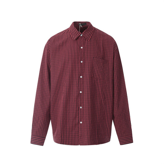 Camisa Cuadriculada Estilo Japonés Minimalista para Hombre - Image 20